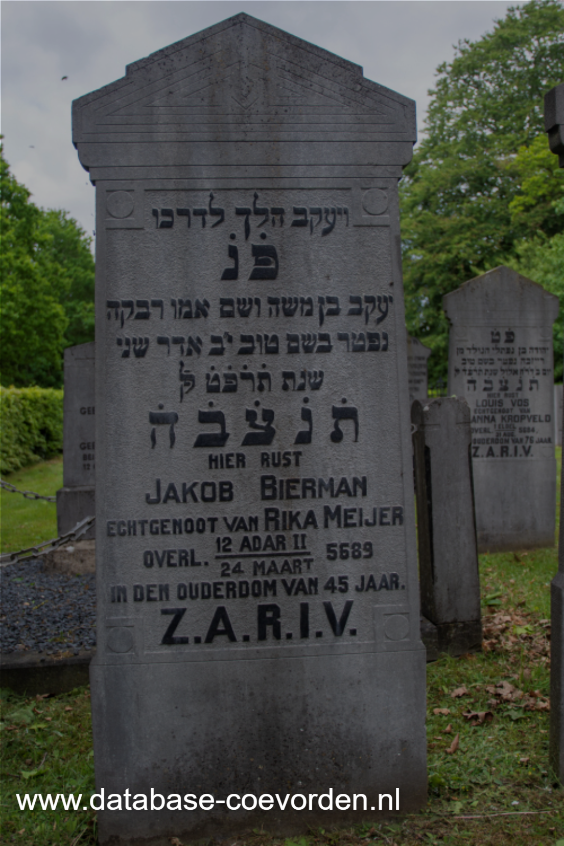 Cemetery register gallery image