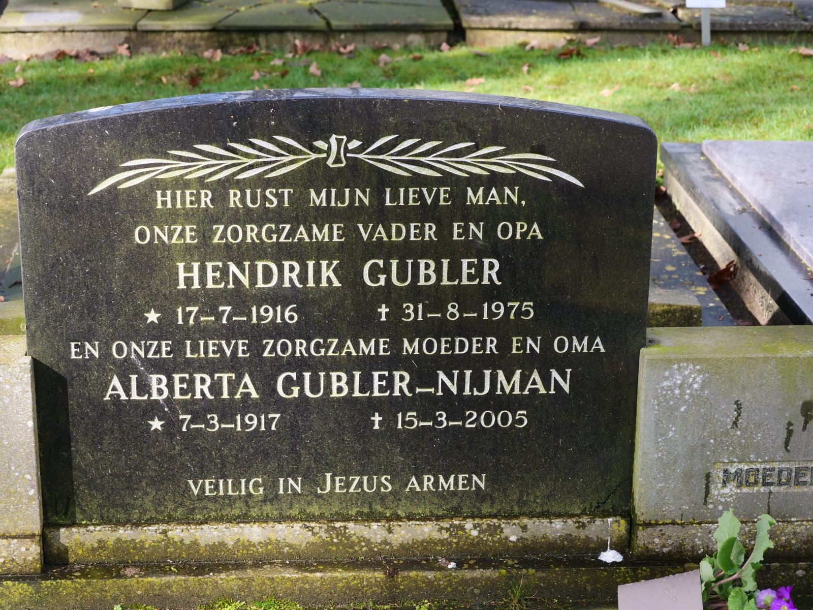 Cemetery register image